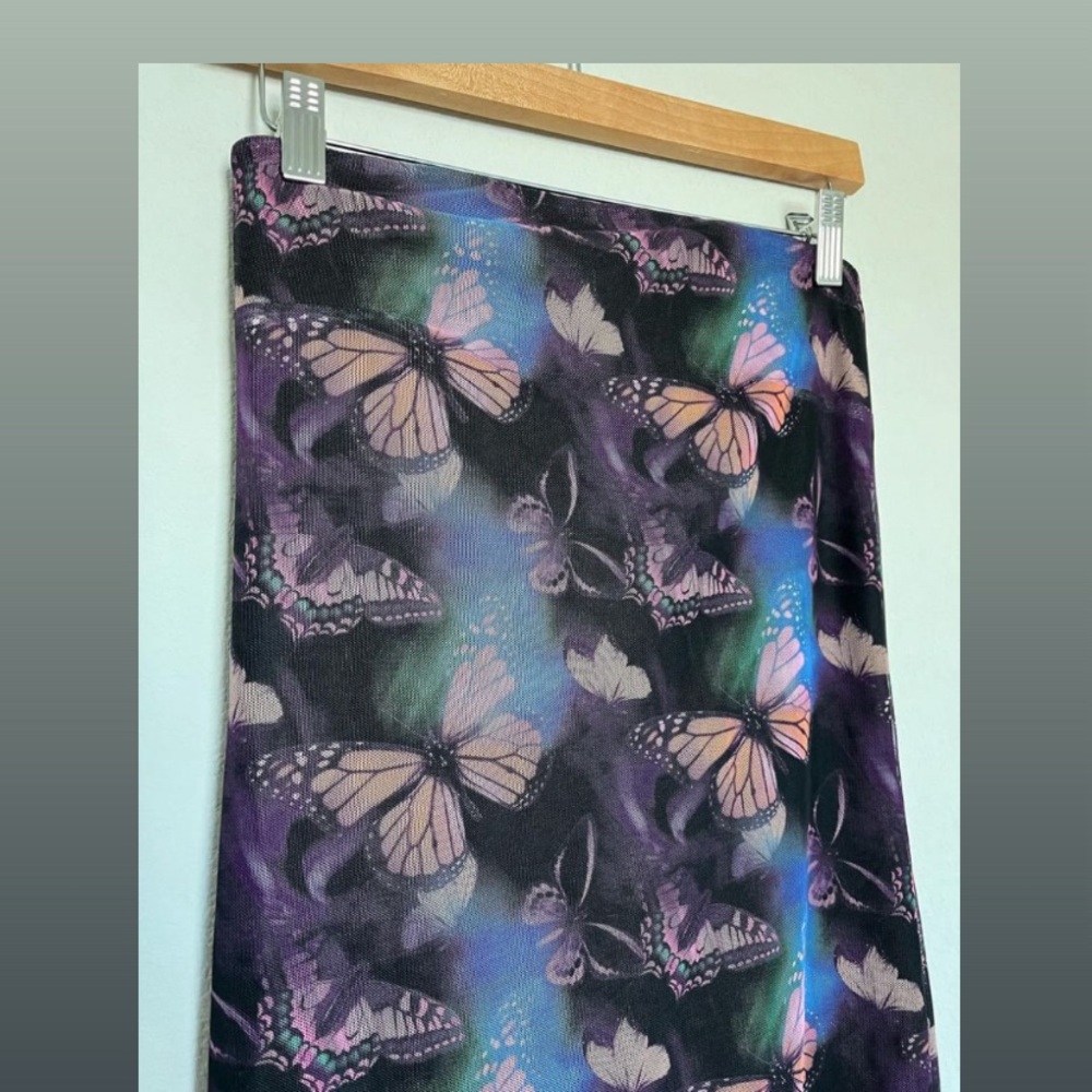 Strapless Butterfly Print Women's Skirt - Multicolor